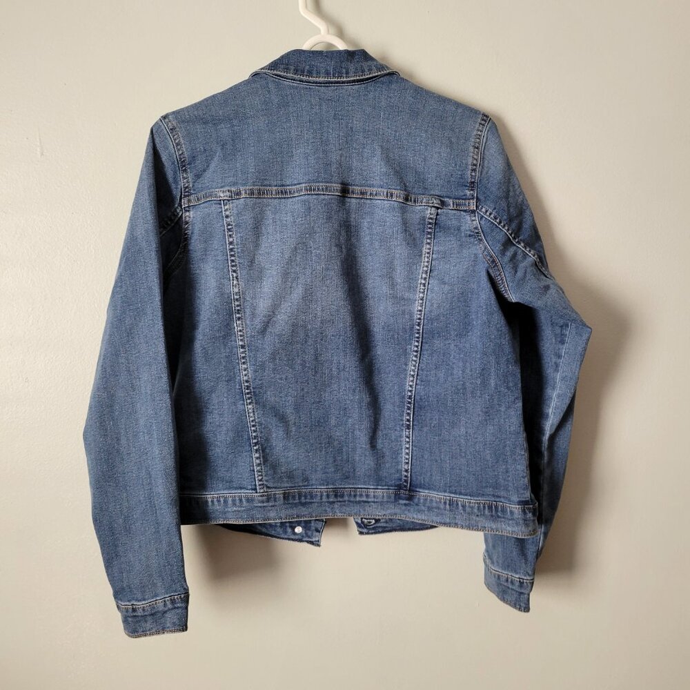 Seven7 Denim Jacket Women's Small Kramer Medium Wash Button Closure Pockets NWT - Picture 4 of 5